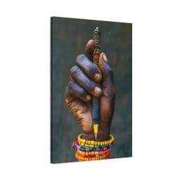 Toile africaine féministe 21x30 pour valoriser l'art de la femme noire