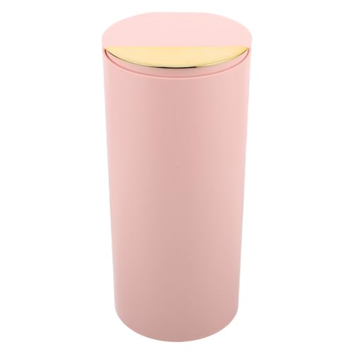 Organisateur de pinceaux de maquillage NUOBESTY rose avec couvercle automatique de salle de bain