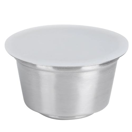 Compatible con cafetera Dolce Gusto, taza cápsula de café recargable de acero inoxidable reutilizable(White)