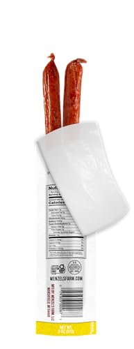 Wenzel's Farm Beef with Cheddar Sticks │Snack Sticks │ Flavorful, Naturally Smoked │ High Protein, Low Carb │ No MSG, Fillers, Binders, Artificial Colors │ Gluten Free | 32 sticks (16 packs of 2)