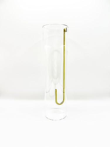 PMC Legacy Co. Brass Incense Stick Holder with Detachable Cylindrical Glass Ash Catcher: Minimalist Home Decor Piece for Relaxation, Meditation, Aromatherapy, and Modern Aesthetics