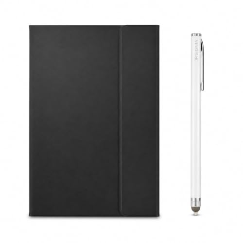 Image of Insignia Universal Folio Case for iPad 10.2 inch-11 inch with Slim Stylus Pen, Black /White