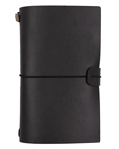 NectaRoy Retro Vintage Refillable Leather Notebook with Lined and Blank Inserts, Travelers Journals Diary Notepad,12x20cm