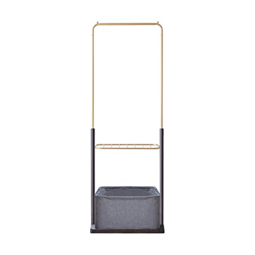 Porte-manteau autoportant 65 pouces en fer métal noir pour entrée et chambre