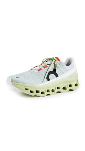 On Women's Cloudmonster Sneakers, Glacier | Meadow, Green, 9 Medium US