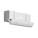 Deflector de ventilación de CA ajustable, cubierta sin taladro, para redireccionamientos de aire acondicionado montado en la pared, flujo de aire frío se extiende hasta, campana guía de viento blanca