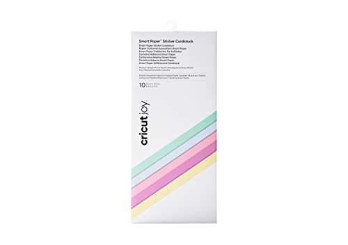 Cricut Joy Smart Paper Sticker Karton | Pastelle | 14 cm x 33 cm (5,5 x 13) | 10-Pack | Zur Verwendung mit Cricut Freude