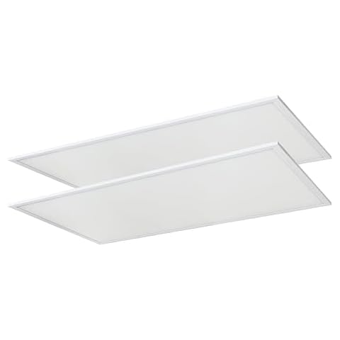 Sunlite 85380 2x4 FT LED Flat Panel Light, Lay-in Fixture, 60 Watts, 6000 Lumens, 3000K Color Temperature, 120-277V, Dimmable, 50,000 Hour Life Span, Energy Efficient, ETL Listed, 2 Pack Cover