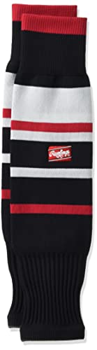 ローリングス(Rawlings) 野球 大人用 ラインカーフソックス アンダーストップ AAS12S02 ブラック/レッド サイズ 22-25