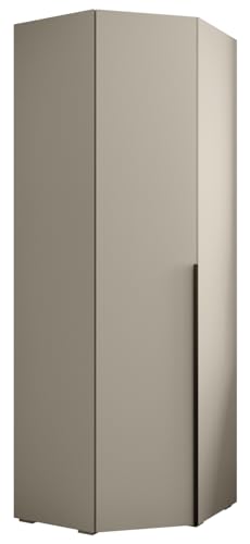 ABIKSMEBLE Inova 1 Guardaroba ad Angolo - Guardaroba con Ripiani e Barre - Mobile Contenitore - per Camera da Letto, Cameretta per Adolescenti, Ingresso - 236,7x81,7x47cm - Cashmere, Nero