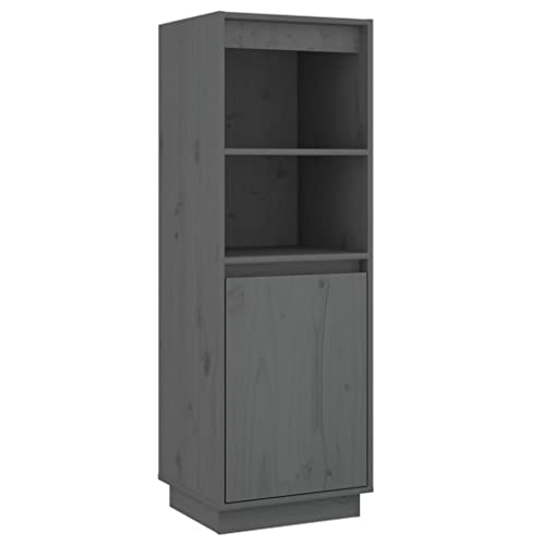 vidaXL Buffet Armoire de Rangement Meuble de Rangement Armoire Latérale Salle de Séjour Salon Intérieur Gris 37x34x110 cm Bois Massif de Pin