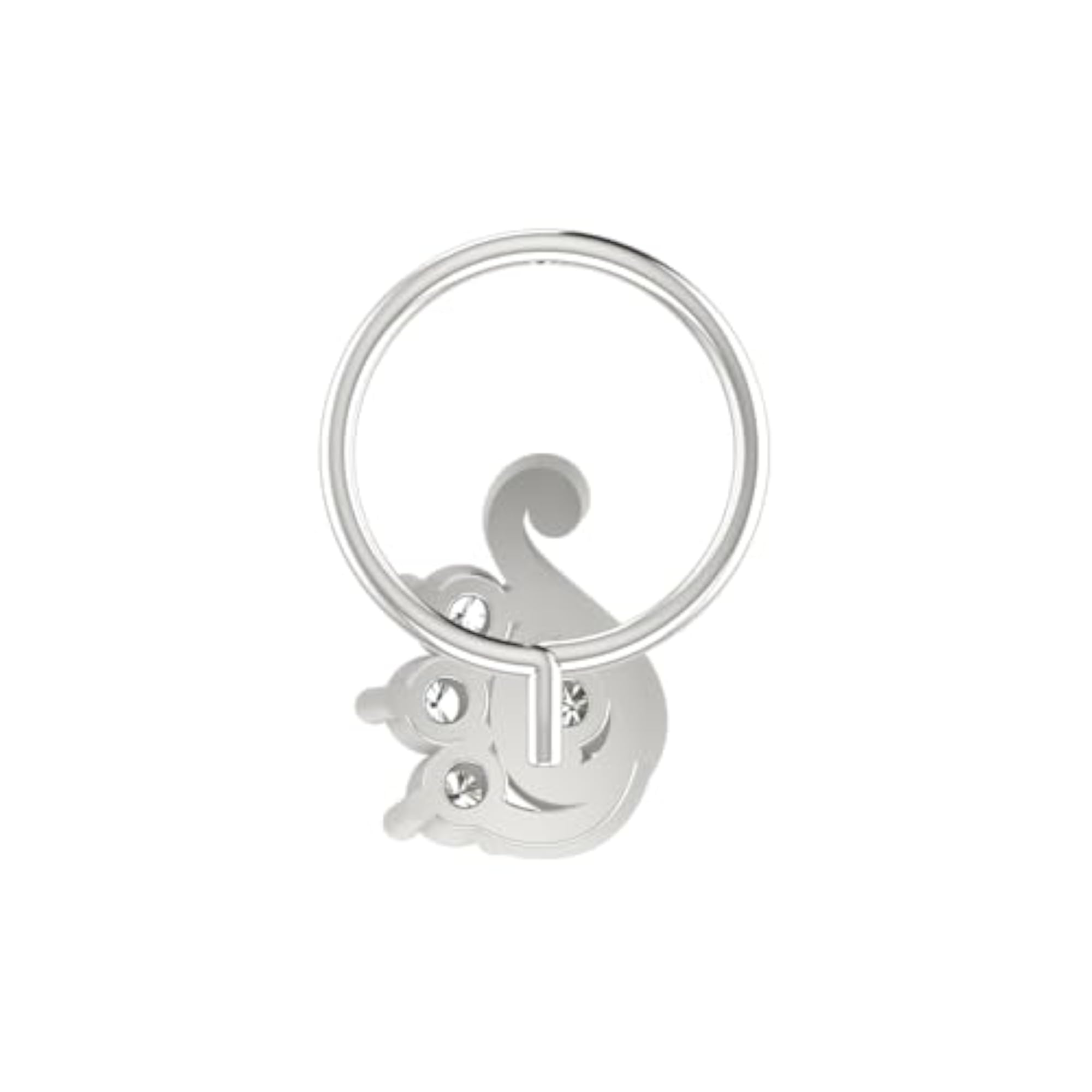 Women's 9K BIS Hallmarked White Gold Stud Nosering
