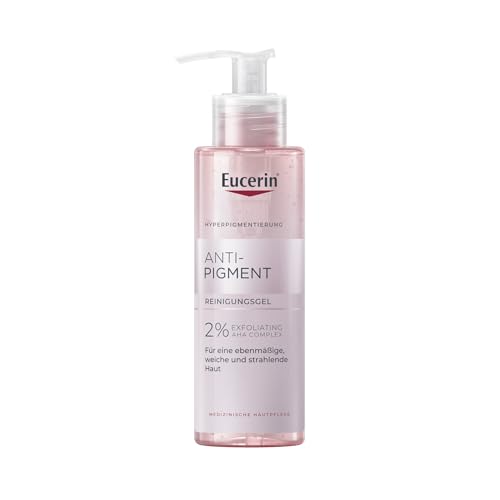 Eucerin Anti-Pigment Reinigungsgel 200 ml, Gesichtsreinigung zur Reduzierung von Pigmentflecken, mit 2% AHA Peeling für eine ebenmäßige, strahlende Haut