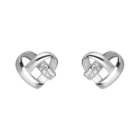 EVELYN Women's 925 Sterling Silver Peach Heart Love Heart Stud Earrings Created with Austrian Crystals Zircondia Cover