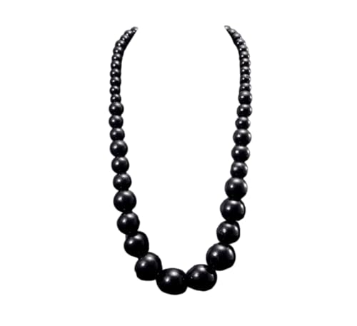 Colorful Natural Wood Round Beaded Strand Necklaces Bohemian Retro Multicolor Bib Big Round Bead Chunky Necklace Ethnic Costume Statement for Women Men Unisex Fashion Wedding Jewelry Gifts-Black by Caiyao - Used condition - US$7.17