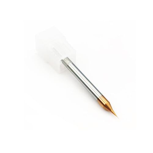 Image of 2pcs /Package HRC60 2Flutes Micro Carbide Flat End Mill Square end Mill CNC Cutting Tools for Metal Shank Diameter 4mm (2pcs, Cutting Diameter 0.2mm)