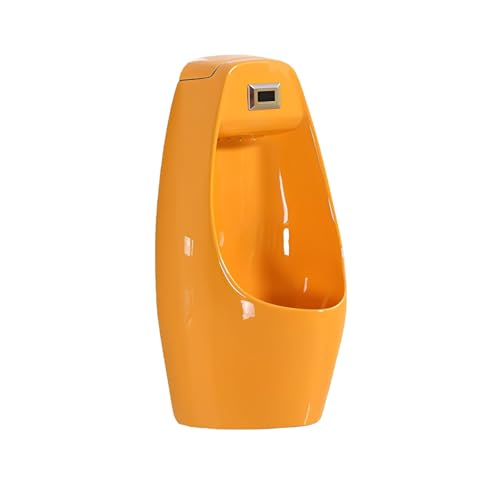 男性用壁掛け小便器、センサー作動式大人用小便器、セラミック構造、オーバーフロー防止、防滴、バスルーム、ホテル、ショッピングモールに最適(Orange,Floor-mounted)