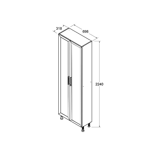 Estante Livreiro Ditália Aspen 2 Porta Vidro Carvalho Cd-308