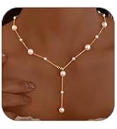 TATIANA☆[Silver925] Delicate Pearl Y Chain Necklace TATIANA】(Silver925) Delicate Pearl Y Chain Necklace