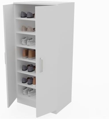 DORMIDAN Mueble Zapatero Dos Puertas, Armario Auxiliar con 7 esta...