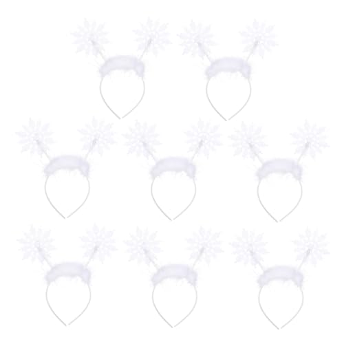 Bandeau pour cheveux flocon de neige blanc en plastique et résine résistante x8