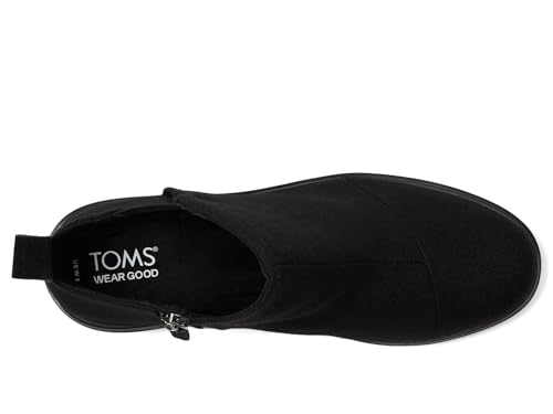 Image of TOMS Women's Maude Wedge Boot, Leather Upper, OrthoLite Insole, Side Zip, Lightweight