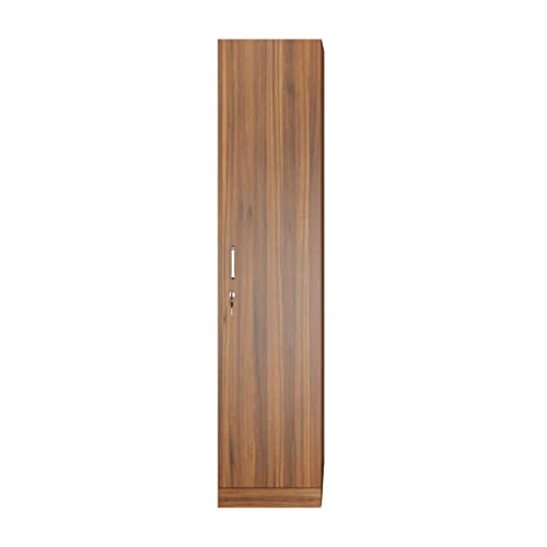 Image of VIKI Wardrobe | Wooden Almirah for Clothes,Door for Bedroom, 1 Door Wardrobe with Doors (Brussel Walnut - 40D x 40W x 180H) | 1 Year Warranty | DIY