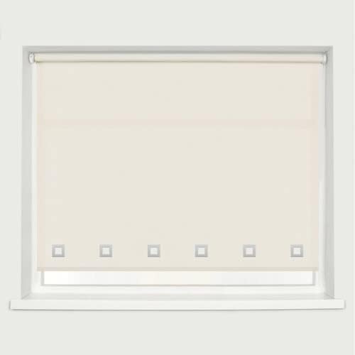 Square Eyelet Windows Roller Blinds Polyester Fabric, Easy Fit Trimmable, Blind with Metal Tube and Child Safe Fittings (Width 60cm x Length 165cm, Pink Pantone# 14-2311TPX)