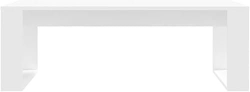 Miniatura 5 de Mesa de centro para sala. Mesa de centro blanca 40.2 x 19.7 x 13.8 pulgadas, madera de ingeniería, adecuada para dormitorios, salas de estar y