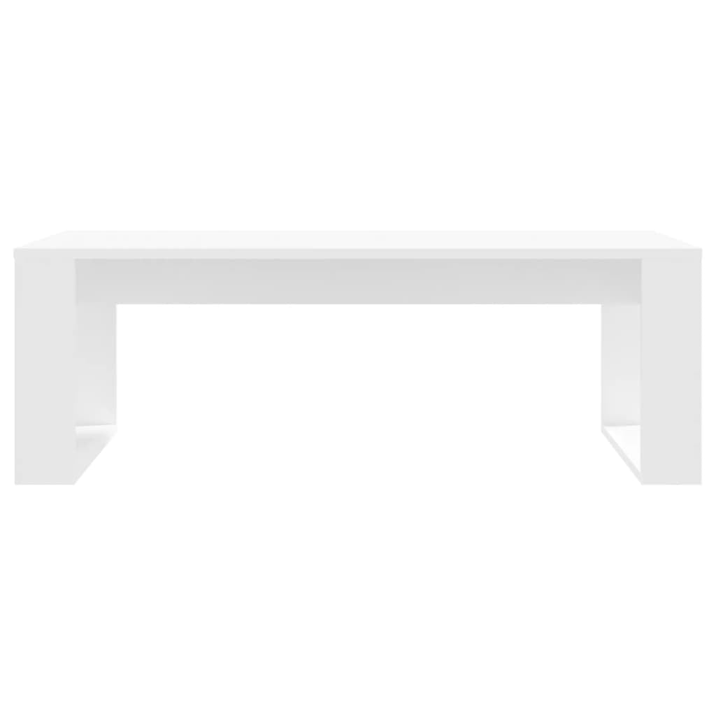 Mesa de centro blanca 102 x 50 x 35 cm, moderna mesa de salón de madera, práctica bandeja para aperitivos, bebidas, decoración, construcción estable