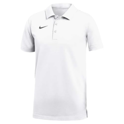 Nike Boys Dri-FIT Short Sleeve Polo Shirt (US, Alpha, Small, Regular, White)
