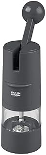Kuhn Rikon Switzerland Adjustable Ratchet Grinder with Ceramic Mechanism for Salt, Pepper and Spices, Grey, Plastic, Gray