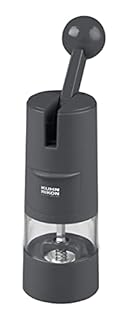 KUHN RIKON Macinasale e macinapepe a cricchetto, macinaspezie manuale, grigio, meccanismo regolabile in ceramica