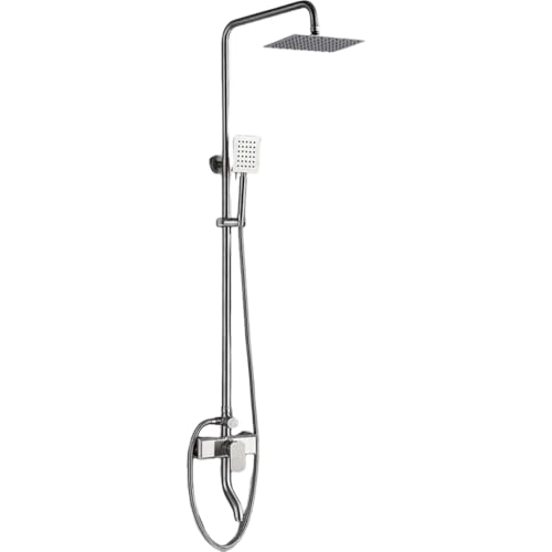 Colonne de douche en acier inoxydable brossé et robinet de baignoire rotatif