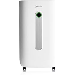 Ventilador Secado Ropa Airalia AIR-DH20 Deshumidificador 20L, Depósito Extraíble de 6,5 litros y Desagüe Continuo, Temporizador 24h,Seca Ropa, Elimina Humedad de Habitaciones Grandes 40m2