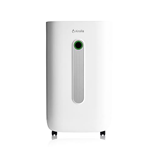 Airalia AIR-DH20 Deshumidificador 20L, Depósito 6,5 litros, Deshumificadores de Humedad, Depósito Extraíble y Drenaje Continuo, Temporizador 24h, Secado de Ropa
