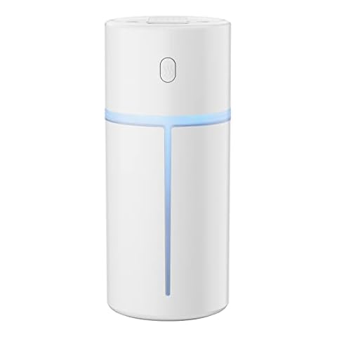 Luftbefeuchter für Schlafzimmer, 360 ° Düse, Nachtlicht, kleiner kühler Nebel, Luftbefeuchter für Babys, platzsparend, 300 ml, leiser Ultraschall-Luftbefeuchter für Auto Cover