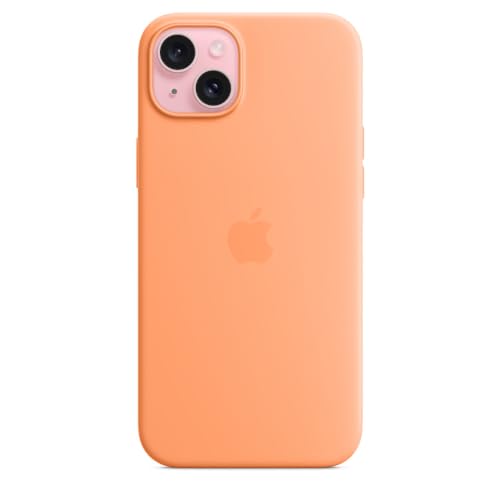 Image of Apple iPhone 15 Plus Silicone Case with MagSafe - Orange Sorbet - MT173ZM /A