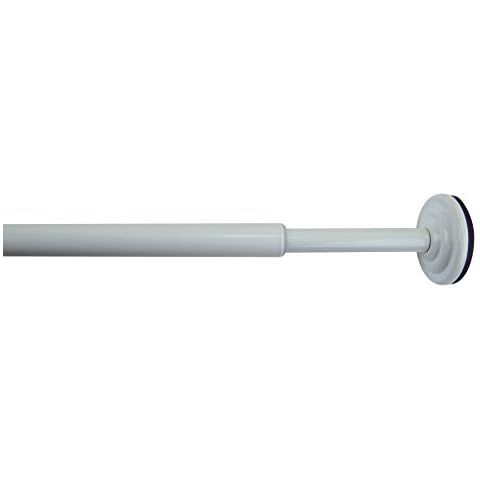 Versailles Home Fashions MTR1524-56 1/2" Diameter Mini Tension Rod, 15" to 24", White Cover