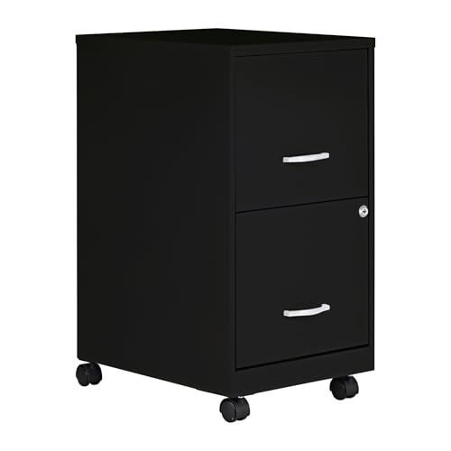 Lorell 2-Drawer Mobile File Cabinet, 14.2' x 18' x 26.5', Black