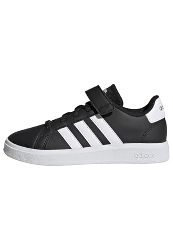 adidas Grand Court Court Elastic Lace And Top Strap Shoes, Zapatillas de tenis Unisex niños, Core Black Cloud White Core Black, 29 EU