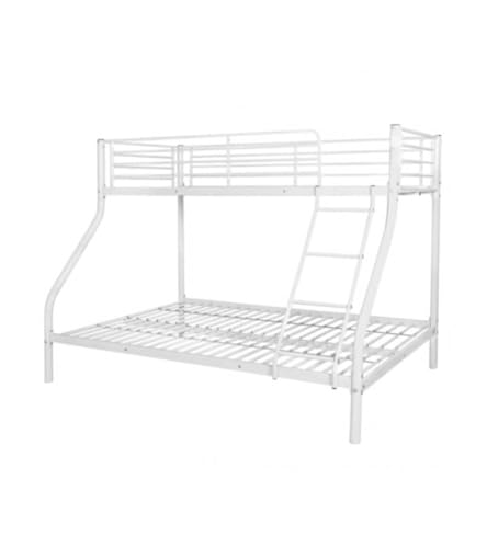 Home Heavenly® Litera Metálica Nido - Diseño Industrial para Dos Camas, Versión Matrimonial y Singular, Estructura de Acero Reforzado con Escalera y Barandilla Anticaídas, Fácil Montaje 3 plazas