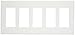 Leviton 80321-SW 5-Gang Decora Plus Screwless Snap-On Wallplate, White