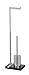 Produktbild WENKO Stand WC-Garnitur Noble Black - WC-Bürstenhalter, Stahl, 20 x 74 x 15 cm, Chrom