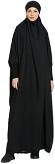 RLLJS Women Muslim Dress Ramadan One Piece Prayer Garment Hijab Hooded Abaya Dubai Full Cover Islam Robe African Turkey Caftan A-Black