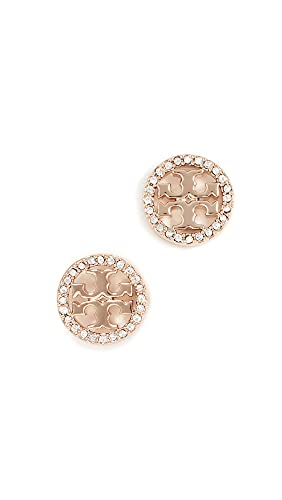Tory Burch Women's Miller Pave Stud Earrings, Tory Gold/Crystal, One Size