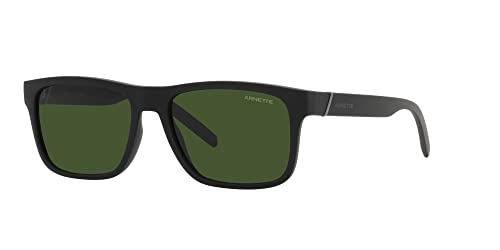 ARNETTE Man Sunglasses Matte Black Frame, Dark Green Lenses, 55MM2