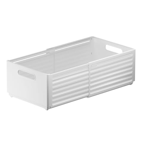 Rhljgbs収納ボックス 収納ケース 引き出し プラスチックケース 伸縮ボックス 小物入れボックス 折り畳み 仕分けケース 衣装 下着収納 デスクトレー文房具 化粧品 キッチン 調味料 カトラリー 収納 台所収納 (ホワイト,XL 25*28-48*15