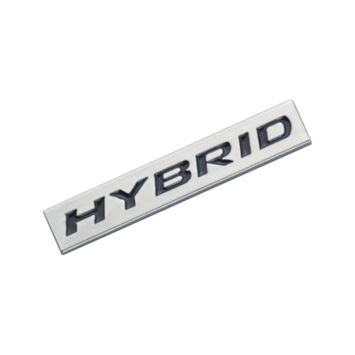 Image of 2Pcs Metal Car Hybrid Logo Emblem 3D Badge Automotive Logo Decals Suitable for Door Trunk Window Sticker (Silver Black)