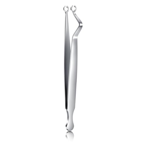 QWALIT Piercing Tweezers Ear Cartilage Earring Piercing Clamps Stainless Steel Piercing Tool for Precise Nose Tragus Helix Lip Belly Tongue Piercings Assistant Tool Multi-Purpose